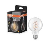 OSRAM Vintage 1906 Globe es una regulable de color blanco cálido con una forma de bola clásica con un filamento en espiral. Ofrece 7,2 W para 806 lm, E27, cristal transparente, 80 mm de diámetro.