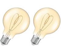 OSRAM Vintage 1906 Globe ist eine warmweiße, dimmbare LED-Lampe in klassischer Ballform mit Filament. Sie bietet 4.9 W für 470 lm, E27 Fassung, goldfarbenes Glas, 80 mm Durchmesser, 2200 K, EEK F.