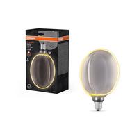 OSRAM Vintage 1906 Globo 183 Lámpara de filamento O, 4 W, 110 lm, 1800 K, 818 blanco cálido agradable, Smoke, IP 20, vidrio sin plomo, 183 mm, casquillo E27