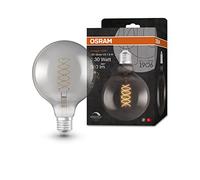 OSRAM Lámpara LED Vintage 1906 ahumada, 7,8 W, 360 lm, forma de globo con 125 mm de diámetro y casquillo E27, luz blanca cálida, filamento en espiral, regulable, vida útil de hasta 15 000 horas
