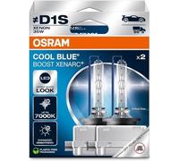 OSRAM XENARC Cool Blue Boost, D1S, lámparas de faros delanteros de xenón, 7000 K, caja plegable colgante (2 lámparas), solo para uso todoterreno