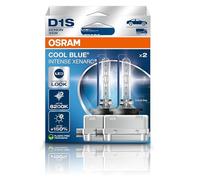 OSRAM XENARC COOL BLUE INTENSE D1S, +150% más de brillo, hasta 6200K, lámpara de faro de xenón, apariencia LED, caja plegable para colgar (2 lámparas)