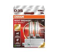 OSRAM XENARC NIGHT BREAKER 220, D3S, +220% más brillo, lámpara de faro de xenón, 66340XN2-2HB, Caja plegable (2 lámparas)