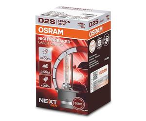 OSRAM XENARC NIGHT BREAKER LASER D2S, Next Generation, 200% more brightness, HID xenon bulb, 66240XNN, folding box (1 lamp)
