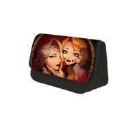 OSRDFV Hazbin Hotel Anime Estuche Impreso Alastor/Angel Dust Dibujos Animados Doble Capa Pen Case Creative Estudiante Stationery Schoolbag Accesorios, Tipo 2., 22*7.5*13cm, Estilo Artisan