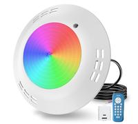 OSREE 35W Foco Piscina LED RGB de Superficie, Lámpara Piscina Multicolor Regulable 1400lm, Ø275mm, Temporizador 2/4/6H, Luz Piscinas Impermeable IP68 Relleno Resina con Control Remoto, 12V AC