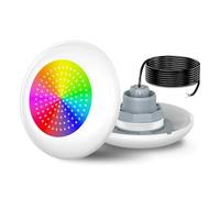 OSREE Foco LED Piscina con Rosca 2", 15W Lámpara Piscina RGB Multicolor, 600lm, Ø190mm, 12V AC Relleno de Resina Impermeable IP68 Luz Sumergible para Piscinas Elevada Acero, Sin Remoto