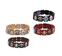 OSRGZRNGR 4 pulseras de madera elásticas cuadradas elásticas de cuerda robusta, aspecto exquisito para el domingo de Pascua, primera comunión