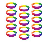 OSRGZRNGR Paquete de 15 pulseras de silicona simples de goma, color blanco, as described, Plástico, como se muestra en la