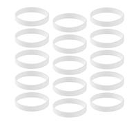 OSRGZRNGR Paquete de 15 pulseras de silicona simples de goma, color blanco, as described, Plástico, como se muestra en la