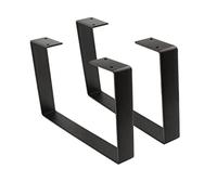 Osring Patas de Mesa de Centro de 10 Pulgadas en Forma de U, 2 Patas de Mesa de Acero sólido para Muebles, Soporte de TV y Banco, Color Negro