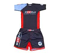 OSS Sports Kit de Agarre para Hombre - Camiseta de Compresión y Pantalones Cortos, 2 Piezas, BJJ Jiu Jitsu, Protectores de Erupción, Sin GI, MMA - Negro, M