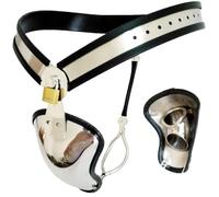 OSSDJWVVV Cinturón de castidad de acero inoxidable SM con orificios prácticos for hombres y parejas, juguete sexual de bondage.(Schwarz,100cm/110cm)