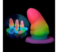 OSSDJWVVV Consolador anal de silicona luminoso de 6 tamaños con ventosa XXL, expansor anal extragrande, bolas anales, próstata, punto G, juguetes sexuales for hombres y mujeres.(L)