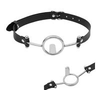 OSSDJWVVV Mordaza de boca ajustable de acero inoxidable for bondage con fijación lingual, con anilla en O, mordaza de bola BDSM for parejas, mujeres y hombres, juguetes sexuales.(Schwarz)