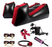 OSSDJWVVV Sofá inflable sexual con esposas, tobilleras, antifaz, mordaza, paleta, bomba de aire, almohada, sofá cama, cojín, conjunto de muebles multiusos for hombres y parejas.
