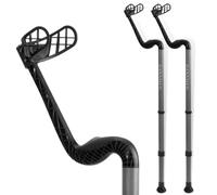 Ossenberg GANYMED - Andador para antebrazo con mango anatómico suave, soporte para antebrazo ajustable de metal ligero, muletas con base de goma, hasta 120 kg, color gris