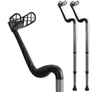 Ossenberg GANYMED - Andador para antebrazo con mango ergonómico suave, soporte para antebrazo ajustable de metal ligero, muletas con base de goma, hasta 120 kg, color gris