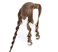 osseoca Aerith Gainsborough - Peluca de cabello sintético sintético con flequillo para Halloween, carnaval, exposición, cosplay, color marrón