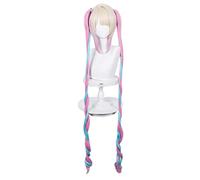 osseoca KAngel Candy - Peluca larga de cola de caballo doble realista, cabello sintético verde plateado, cobertura de cabeza completa, para uso diario, lindo, anime, Halloween, carnaval, exposición
