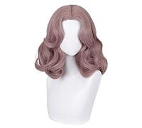 osseoca Peluca ondulada de longitud media marrón claro, pelo sintético realista, cobertura de cabeza completa, lindo anime, Halloween, carnaval, cómics, exposición, cosplay, pelucas naturales