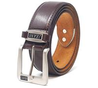 Ossi Cinturón vaquero con forro de cuero auténtico de 38mm para hombre