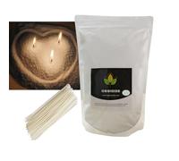 Ossidde®Kit para Hacer Velas de Arena,450 g de Cera perlada Vegetal,Velas Blancas Listas para Usar,INCLUIDOS 50 Piezas de mechas