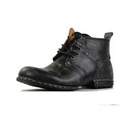 OSSTONE Marrón Oscuro Retro Botas para Moto Botines Hombre de Invierno Piel Zapatos Combate Militares Boots OS-6015-2,Retro Darkbrown,US11(EU45)