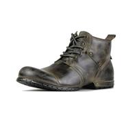 OSSTONE Marrón Retro Botas para Moto Botines Hombre de Invierno Piel Zapatos Combate Militares Boots OS-6015-2,Marrón Retro,US10.5(EU44.5)