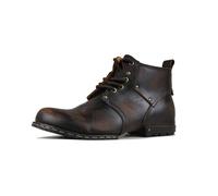 OSSTONE Verde Retro Botas para Moto Botines Hombre de Invierno Piel Zapatos Combate Militares Boots OS-6015-2,Retro Green,US13(EU47.5)