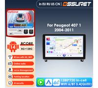 OSSURET Qualcomm inalámbrico CarPlay Android Auto Radio de coche para Peugeot 407 SW CC 2004-2011 reproductor de unidad principal GPS Multimedia estéreo frame without screen