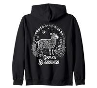 Ostara Blessings Pagan Spring Lamb Floral Moon Ostara Sudadera con Capucha