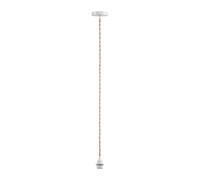 Ostaria 36151 - Cable eléctrico para suspensión de cuerda natural, casquillo E27 y soporte de metal blanco, cable colgante de 90 cm, diámetro de 10 x 90 cm