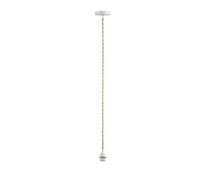 Ostaria 36151 - Cable eléctrico para suspensión de cuerda natural, casquillo E27 y soporte de metal blanco, cable colgante de 90 cm, diámetro de 10 x 90 cm