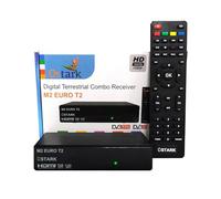 Ostark Euro T2 Receptor Terrestre TDT TDT2 FTA DVB-T2 DVB-C, H.265 HEVC Full HD PVR, Dual USB/LNB para Dos televisiones, SCART, HDMI Coaxial
