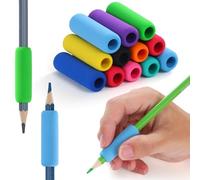 OSteed 50 empuñaduras de espuma suave para escribir a mano para niños, 10 colores, cómodas empuñaduras de cojín para lápices, agarre clásico, soporte para lápices para niños y adultos, alivia la
