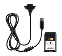 OSTENT Cable Cargador 2 en 1 + Batería Recargable para Microsoft Xbox 360 Mando Inalámbrico, Color Negro