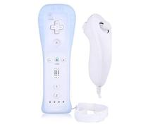 OSTENT Mando a distancia 2 en 1 incorporado Motion Plus + Nunchuk para Nintendo Wii Game - Blanco