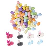 Osterhase Stofftier, Osterhase Und Eier - 8X Hasenspielzeug Mit 24 Ostereiern - Plüschtier, Schaumstoffeier Für Die Ostereiersuch|eOsterkörbchenfüllerOsterplüschhase Gefüllter Osterhase Kleine Hasenpu