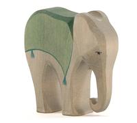 Ostheimer Elefante Con Silla (Verde), Figura De Madera