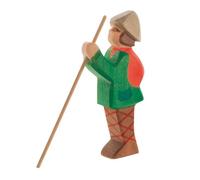 Ostheimer, Pastor De Pie Con Bastón, Juguete, Figura De Madera