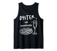 Ostras y Champagne Maridaje Amante de los mariscos Comida Bebida Diseño Camiseta sin Mangas