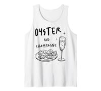 Ostras y Champagne Maridaje Amante de los mariscos Comida Bebida Diseño Camiseta sin Mangas