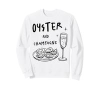 Ostras y Champagne Maridaje Amante de los mariscos Comida Bebida Diseño Sudadera