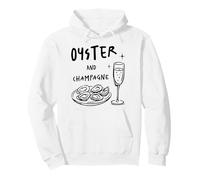 Ostras y Champagne Maridaje Amante de los mariscos Comida Bebida Diseño Sudadera con Capucha