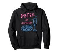 Ostras y Champagne Maridaje Amante de los mariscos Comida Bebida Diseño Sudadera con Capucha