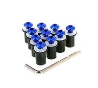 OSTREY Tornillo Perno para Honda CBR 600 RR/F4i/F4 VFR 800 1000RR CB1000r CRF250L CBR600RR VFR800, Tornillos para Parabrisas De Motocicleta, Kit De Tornillos Y Tuercas, M5, 5mm, 10 Uds. (Color : BLU)