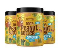OstroVit 100% Crema de Cacahuete 3 x 1000 g suave