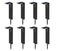 OSTRY H41cm - Lote de 8 balizas solares para plantar LED blanco frío, luz exterior, iluminación solar para jardín