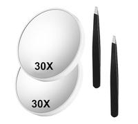 Osuter 2PCS Espejo de Aumento Espejo de Maquillaje con Ventos Espejo de Tocador Portátil Espejo Cosmético para Maquillaje Viaje (30 aumentos)